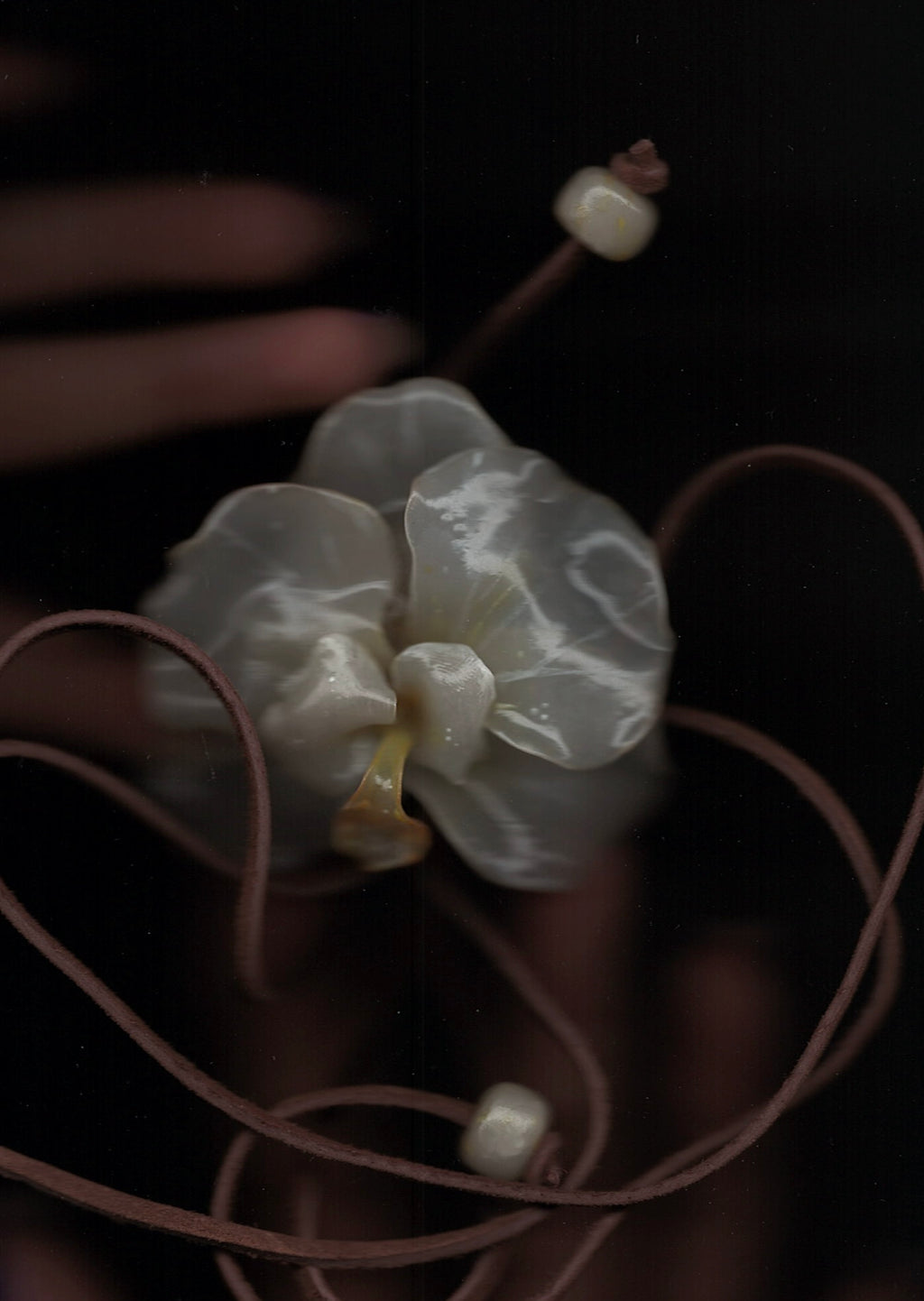 Cream orchids necklace