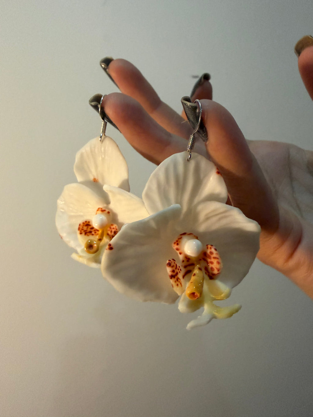 White Orchid Earrings