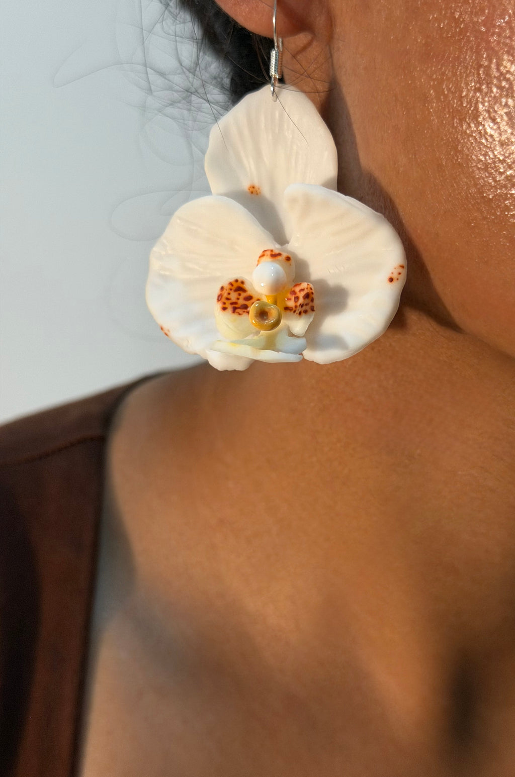 White Orchid Earrings